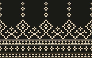 Aztek ve Navajo motiflerinin yer aldığı geometrik etnik Amerikan Yerli kabile desenleri kusursuz bir dekoratif doku oluşturur. Arkaplan, perde, halı, giysi, ambalaj için tasarım, Batik.