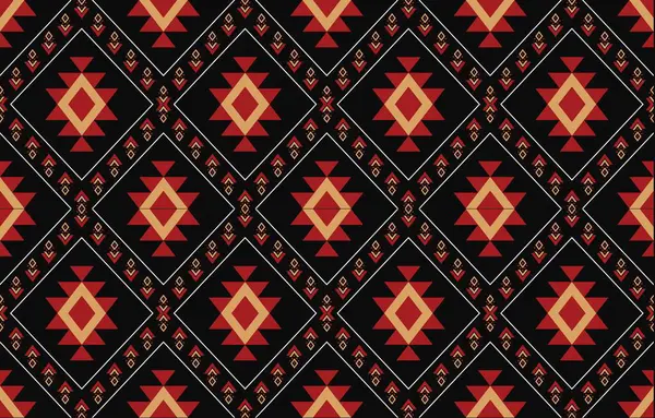 Aztek ve Navajo motiflerinin yer aldığı geometrik etnik Amerikan Yerli kabile desenleri kusursuz bir dekoratif doku oluşturur. Arkaplan, perde, halı, giysi, ambalaj için tasarım, Batik.