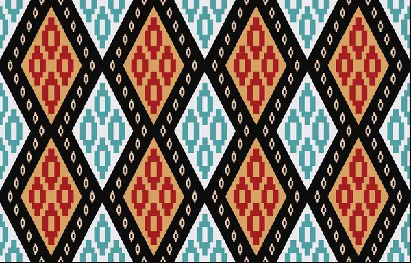 Aztek ve Navajo motiflerinin yer aldığı geometrik etnik Amerikan Yerli kabile desenleri kusursuz bir dekoratif doku oluşturur. Arkaplan, perde, halı, giysi, ambalaj için tasarım, Batik.