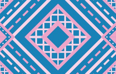 Aztek ve Navajo motiflerinin yer aldığı geometrik etnik Amerikan Yerli kabile desenleri kusursuz bir dekoratif doku oluşturur. Arkaplan, perde, halı, giysi, ambalaj için tasarım, Batik.