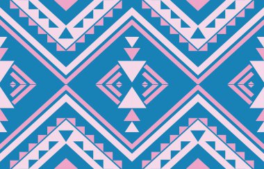 Aztek ve Navajo motiflerinin yer aldığı geometrik etnik Amerikan Yerli kabile desenleri kusursuz bir dekoratif doku oluşturur. Arkaplan, perde, halı, giysi, ambalaj için tasarım, Batik.