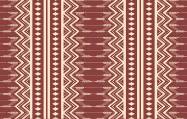 Aztek ve Navajo motiflerinin yer aldığı geometrik etnik Amerikan Yerli kabile desenleri kusursuz bir dekoratif doku oluşturur. Arkaplan, perde, halı, giysi, ambalaj için tasarım, Batik.