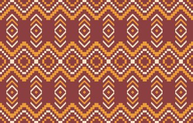 Aztek ve Navajo motiflerinin yer aldığı geometrik etnik Amerikan Yerli kabile desenleri kusursuz bir dekoratif doku oluşturur. Arkaplan, perde, halı, giysi, ambalaj için tasarım, Batik.