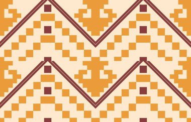 Aztek ve Navajo motiflerinin yer aldığı geometrik etnik Amerikan Yerli kabile desenleri kusursuz bir dekoratif doku oluşturur. Arkaplan, perde, halı, giysi, ambalaj için tasarım, Batik.