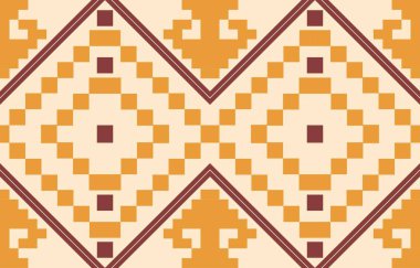 Aztek ve Navajo motiflerinin yer aldığı geometrik etnik Amerikan Yerli kabile desenleri kusursuz bir dekoratif doku oluşturur. Arkaplan, perde, halı, giysi, ambalaj için tasarım, Batik.