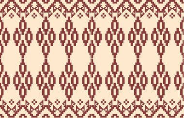 Aztek ve Navajo motiflerinin yer aldığı geometrik etnik Amerikan Yerli kabile desenleri kusursuz bir dekoratif doku oluşturur. Arkaplan, perde, halı, giysi, ambalaj için tasarım, Batik.