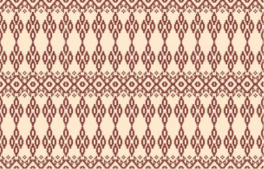 Aztek ve Navajo motiflerinin yer aldığı geometrik etnik Amerikan Yerli kabile desenleri kusursuz bir dekoratif doku oluşturur. Arkaplan, perde, halı, giysi, ambalaj için tasarım, Batik.