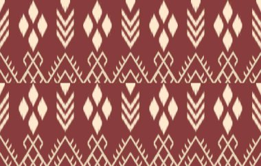 Geometrik etnik oryantal ikat kusursuz desenli renk doğulu. Aztek süsü izi. Arkaplan, perde, halı, duvar kağıdı, giysi, ambalaj, Batik, vektör illüstrasyonu için tasarım.