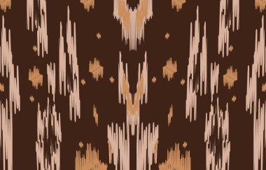Geometrik etnik oryantal ikat kusursuz desenli renk doğulu. Aztek süsü izi. Arkaplan, perde, halı, duvar kağıdı, giysi, ambalaj, Batik, vektör illüstrasyonu için tasarım.