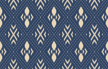 Geometrik etnik oryantal ikat kusursuz desenli renk doğulu. Aztek süsü izi. Arkaplan, perde, halı, duvar kağıdı, giysi, ambalaj, Batik, vektör illüstrasyonu için tasarım.