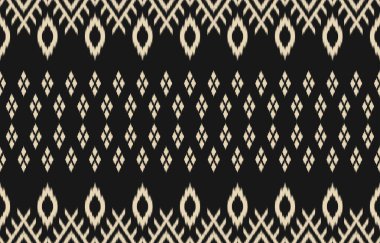 Geometrik etnik oryantal ikat kusursuz desenli renk doğulu. Aztek süsü izi. Arkaplan, perde, halı, duvar kağıdı, giysi, ambalaj, Batik, vektör illüstrasyonu için tasarım.