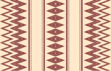Geometrik etnik oryantal ikat kusursuz desenli renk doğulu. Aztek süsü izi. Arkaplan, perde, halı, duvar kağıdı, giysi, ambalaj, Batik, vektör illüstrasyonu için tasarım.
