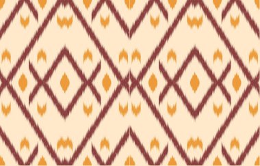 Geometrik etnik oryantal ikat kusursuz desenli renk doğulu. Aztek süsü izi. Arkaplan, perde, halı, duvar kağıdı, giysi, ambalaj, Batik, vektör illüstrasyonu için tasarım.