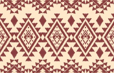 Geometrik etnik oryantal ikat kusursuz desenli renk doğulu. Aztek süsü izi. Arkaplan, perde, halı, duvar kağıdı, giysi, ambalaj, Batik, vektör illüstrasyonu için tasarım.