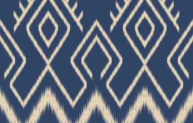 Geometrik etnik oryantal ikat kusursuz desenli renk doğulu. Aztek süsü izi. Arkaplan, perde, halı, duvar kağıdı, giysi, ambalaj, Batik, vektör illüstrasyonu için tasarım.
