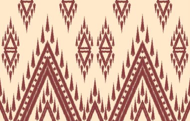 Geometrik etnik oryantal ikat kusursuz desenli renk doğulu. Aztek süsü izi. Arkaplan, perde, halı, duvar kağıdı, giysi, ambalaj, Batik, vektör illüstrasyonu için tasarım.
