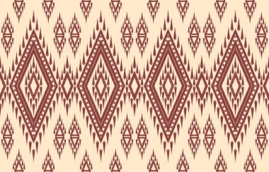 Geometrik etnik oryantal ikat kusursuz desenli renk doğulu. Aztek süsü izi. Arkaplan, perde, halı, duvar kağıdı, giysi, ambalaj, Batik, vektör illüstrasyonu için tasarım.