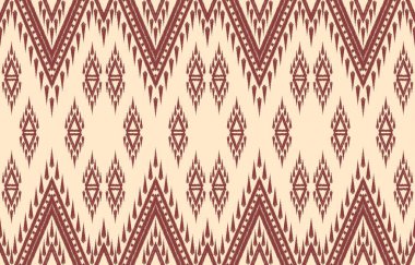 Geometrik etnik oryantal ikat kusursuz desenli renk doğulu. Aztek süsü izi. Arkaplan, perde, halı, duvar kağıdı, giysi, ambalaj, Batik, vektör illüstrasyonu için tasarım.