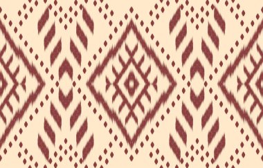 Geometrik etnik oryantal ikat kusursuz desenli renk doğulu. Aztek süsü izi. Arkaplan, perde, halı, duvar kağıdı, giysi, ambalaj, Batik, vektör illüstrasyonu için tasarım.