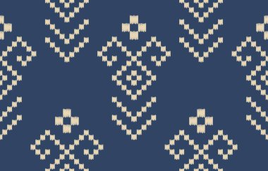 Geometrik etnik oryantal ikat kusursuz desenli renk doğulu. Aztek süsü izi. Arkaplan, perde, halı, duvar kağıdı, giysi, ambalaj, Batik, vektör illüstrasyonu için tasarım.