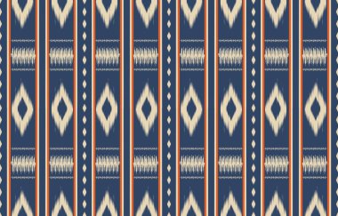 Geometrik etnik oryantal ikat kusursuz desenli renk doğulu. Aztek süsü izi. Arkaplan, perde, halı, duvar kağıdı, giysi, ambalaj, Batik, vektör illüstrasyonu için tasarım.