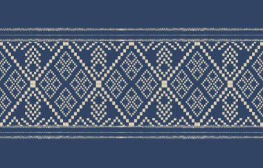 Geometrik etnik oryantal ikat kusursuz desenli renk doğulu. Aztek süsü izi. Arkaplan, perde, halı, duvar kağıdı, giysi, ambalaj, Batik, vektör illüstrasyonu için tasarım.