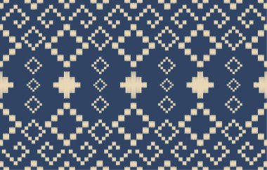 Geometrik etnik oryantal ikat kusursuz desenli renk doğulu. Aztek süsü izi. Arkaplan, perde, halı, duvar kağıdı, giysi, ambalaj, Batik, vektör illüstrasyonu için tasarım.