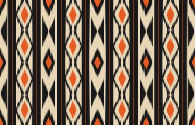 Geometrik etnik oryantal ikat kusursuz desenli renk doğulu. Aztek süsü izi. Arkaplan, perde, halı, duvar kağıdı, giysi, ambalaj, Batik, vektör illüstrasyonu için tasarım.