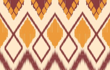 Geometrik etnik oryantal ikat kusursuz desenli renk doğulu. Aztek süsü izi. Arkaplan, perde, halı, duvar kağıdı, giysi, ambalaj, Batik, vektör illüstrasyonu için tasarım.