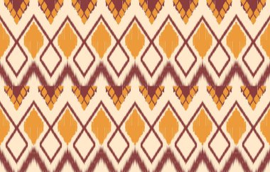 Geometrik etnik oryantal ikat kusursuz desenli renk doğulu. Aztek süsü izi. Arkaplan, perde, halı, duvar kağıdı, giysi, ambalaj, Batik, vektör illüstrasyonu için tasarım.