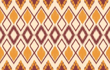 Geometrik etnik oryantal ikat kusursuz desenli renk doğulu. Aztek süsü izi. Arkaplan, perde, halı, duvar kağıdı, giysi, ambalaj, Batik, vektör illüstrasyonu için tasarım.