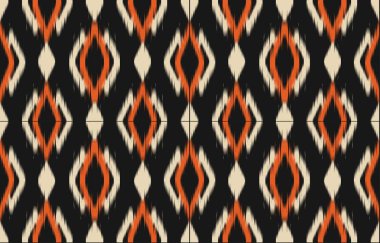 Geometrik etnik oryantal ikat kusursuz desenli renk doğulu. Aztek süsü izi. Arkaplan, perde, halı, duvar kağıdı, giysi, ambalaj, Batik, vektör illüstrasyonu için tasarım.