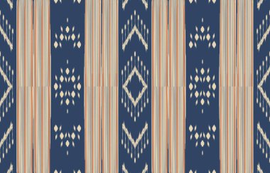 Geometrik etnik oryantal ikat kusursuz desenli renk doğulu. Aztek süsü izi. Arkaplan, perde, halı, duvar kağıdı, giysi, ambalaj, Batik, vektör illüstrasyonu için tasarım.