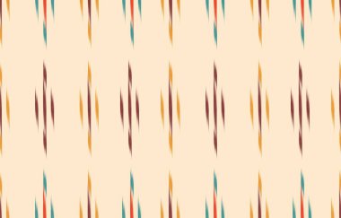 Geometrik etnik oryantal ikat kusursuz desenli renk doğulu. Aztek süsü izi. Arkaplan, perde, halı, duvar kağıdı, giysi, ambalaj, Batik, vektör illüstrasyonu için tasarım.