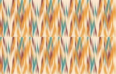 Geometrik etnik oryantal ikat kusursuz desenli renk doğulu. Aztek süsü izi. Arkaplan, perde, halı, duvar kağıdı, giysi, ambalaj, Batik, vektör illüstrasyonu için tasarım.