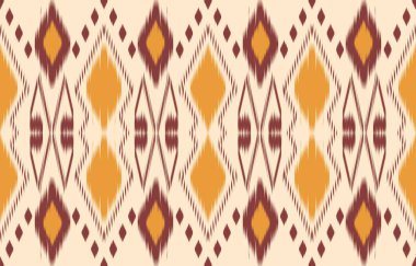 Geometrik etnik oryantal ikat kusursuz desenli renk doğulu. Aztek süsü izi. Arkaplan, perde, halı, duvar kağıdı, giysi, ambalaj, Batik, vektör illüstrasyonu için tasarım.