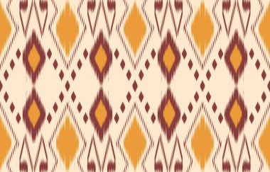 Geometrik etnik oryantal ikat kusursuz desenli renk doğulu. Aztek süsü izi. Arkaplan, perde, halı, duvar kağıdı, giysi, ambalaj, Batik, vektör illüstrasyonu için tasarım.
