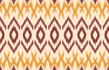 Geometrik etnik oryantal ikat kusursuz desenli renk doğulu. Aztek süsü izi. Arkaplan, perde, halı, duvar kağıdı, giysi, ambalaj, Batik, vektör illüstrasyonu için tasarım.