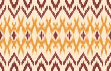 Geometrik etnik oryantal ikat kusursuz desenli renk doğulu. Aztek süsü izi. Arkaplan, perde, halı, duvar kağıdı, giysi, ambalaj, Batik, vektör illüstrasyonu için tasarım.