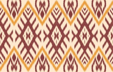 Geometrik etnik oryantal ikat kusursuz desenli renk doğulu. Aztek süsü izi. Arkaplan, perde, halı, duvar kağıdı, giysi, ambalaj, Batik, vektör illüstrasyonu için tasarım.