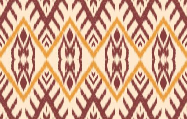 Geometrik etnik oryantal ikat kusursuz desenli renk doğulu. Aztek süsü izi. Arkaplan, perde, halı, duvar kağıdı, giysi, ambalaj, Batik, vektör illüstrasyonu için tasarım.