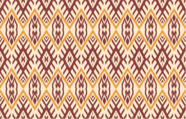 Geometrik etnik oryantal ikat kusursuz desenli renk doğulu. Aztek süsü izi. Arkaplan, perde, halı, duvar kağıdı, giysi, ambalaj, Batik, vektör illüstrasyonu için tasarım.