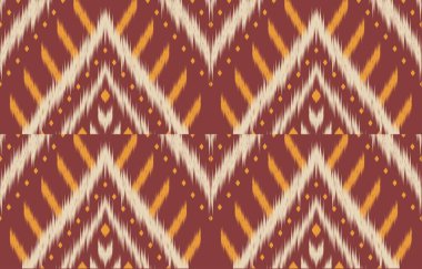 Geometrik etnik oryantal ikat kusursuz desenli renk doğulu. Aztek süsü izi. Arkaplan, perde, halı, duvar kağıdı, giysi, ambalaj, Batik, vektör illüstrasyonu için tasarım.