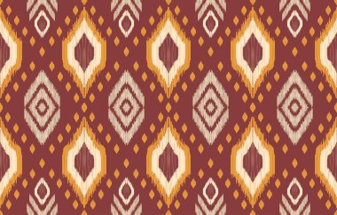 Geometrik etnik oryantal ikat kusursuz desenli renk doğulu. Aztek süsü izi. Arkaplan, perde, halı, duvar kağıdı, giysi, ambalaj, Batik, vektör illüstrasyonu için tasarım.