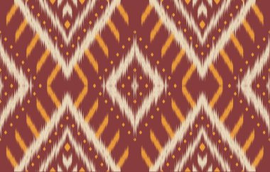 Geometrik etnik oryantal ikat kusursuz desenli renk doğulu. Aztek süsü izi. Arkaplan, perde, halı, duvar kağıdı, giysi, ambalaj, Batik, vektör illüstrasyonu için tasarım.