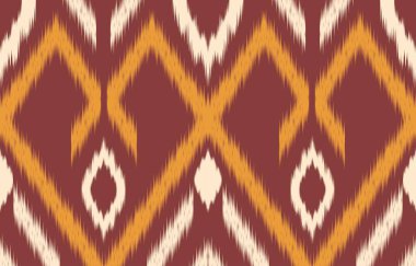 Geometrik etnik oryantal ikat kusursuz desenli renk doğulu. Aztek süsü izi. Arkaplan, perde, halı, duvar kağıdı, giysi, ambalaj, Batik, vektör illüstrasyonu için tasarım.