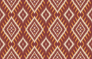 Geometrik etnik oryantal ikat kusursuz desenli renk doğulu. Aztek süsü izi. Arkaplan, perde, halı, duvar kağıdı, giysi, ambalaj, Batik, vektör illüstrasyonu için tasarım.