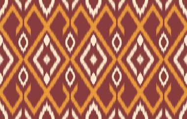 Geometrik etnik oryantal ikat kusursuz desenli renk doğulu. Aztek süsü izi. Arkaplan, perde, halı, duvar kağıdı, giysi, ambalaj, Batik, vektör illüstrasyonu için tasarım.