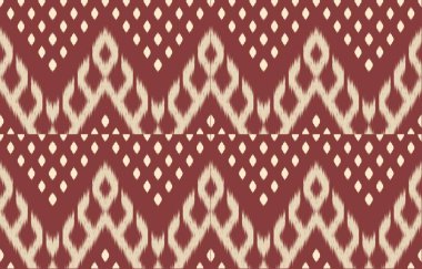 Geometrik etnik oryantal ikat kusursuz desenli renk doğulu. Aztek süsü izi. Arkaplan, perde, halı, duvar kağıdı, giysi, ambalaj, Batik, vektör illüstrasyonu için tasarım.