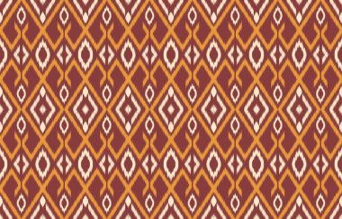 Geometrik etnik oryantal ikat kusursuz desenli renk doğulu. Aztek süsü izi. Arkaplan, perde, halı, duvar kağıdı, giysi, ambalaj, Batik, vektör illüstrasyonu için tasarım.